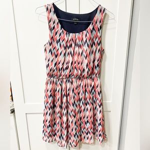 A. Byer Multicolor Chevron Sleeveless Dress
